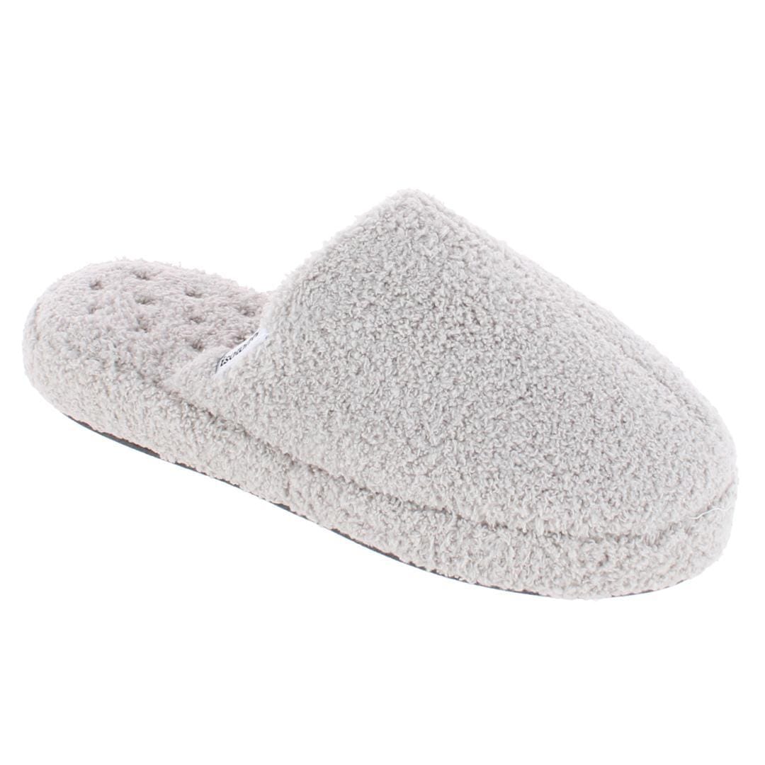 Isotoner Women's Joey Soft Pile Clog Slippers - Light Grey