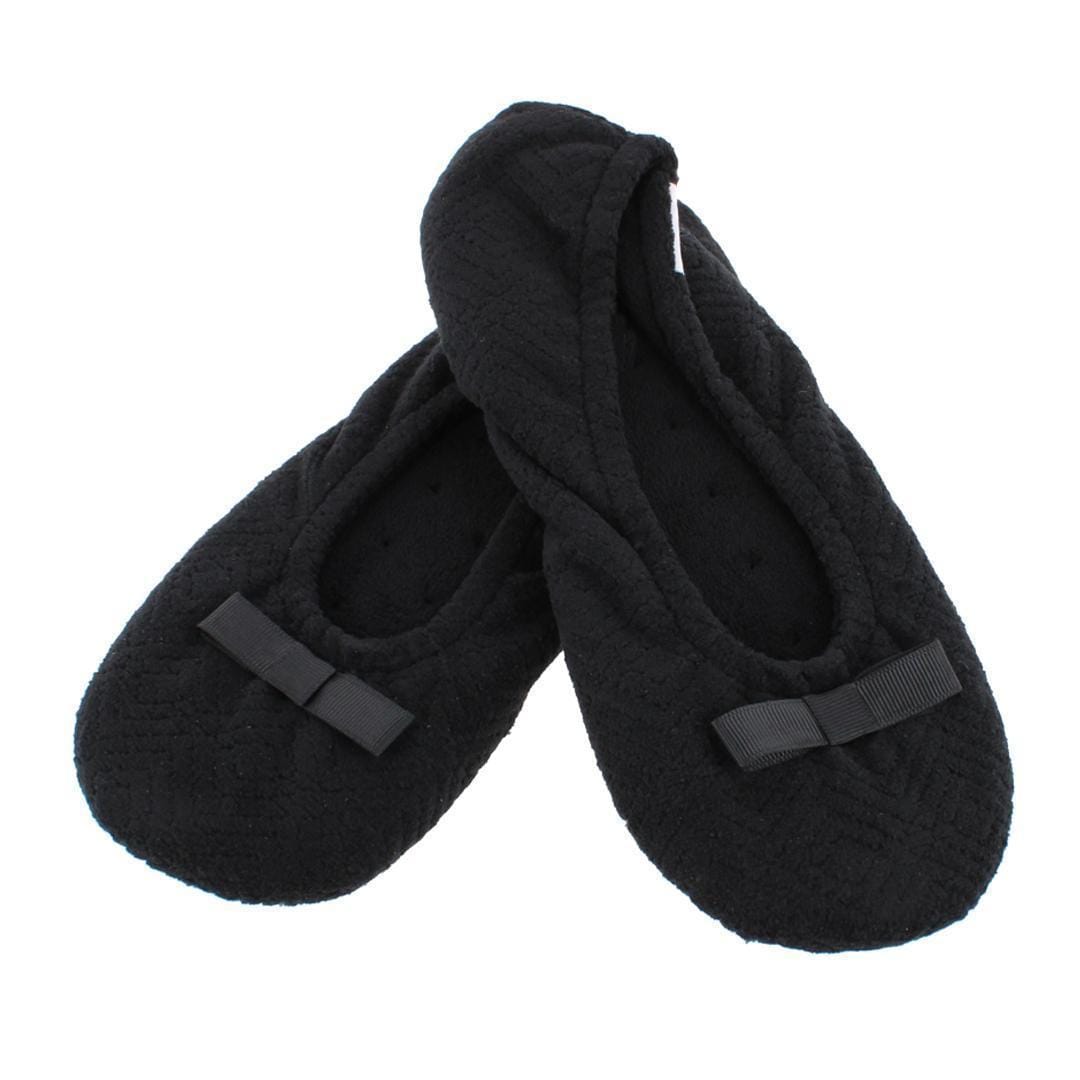 Isotoner Women's Sculpted Microterry Ballerina Slippers - Black