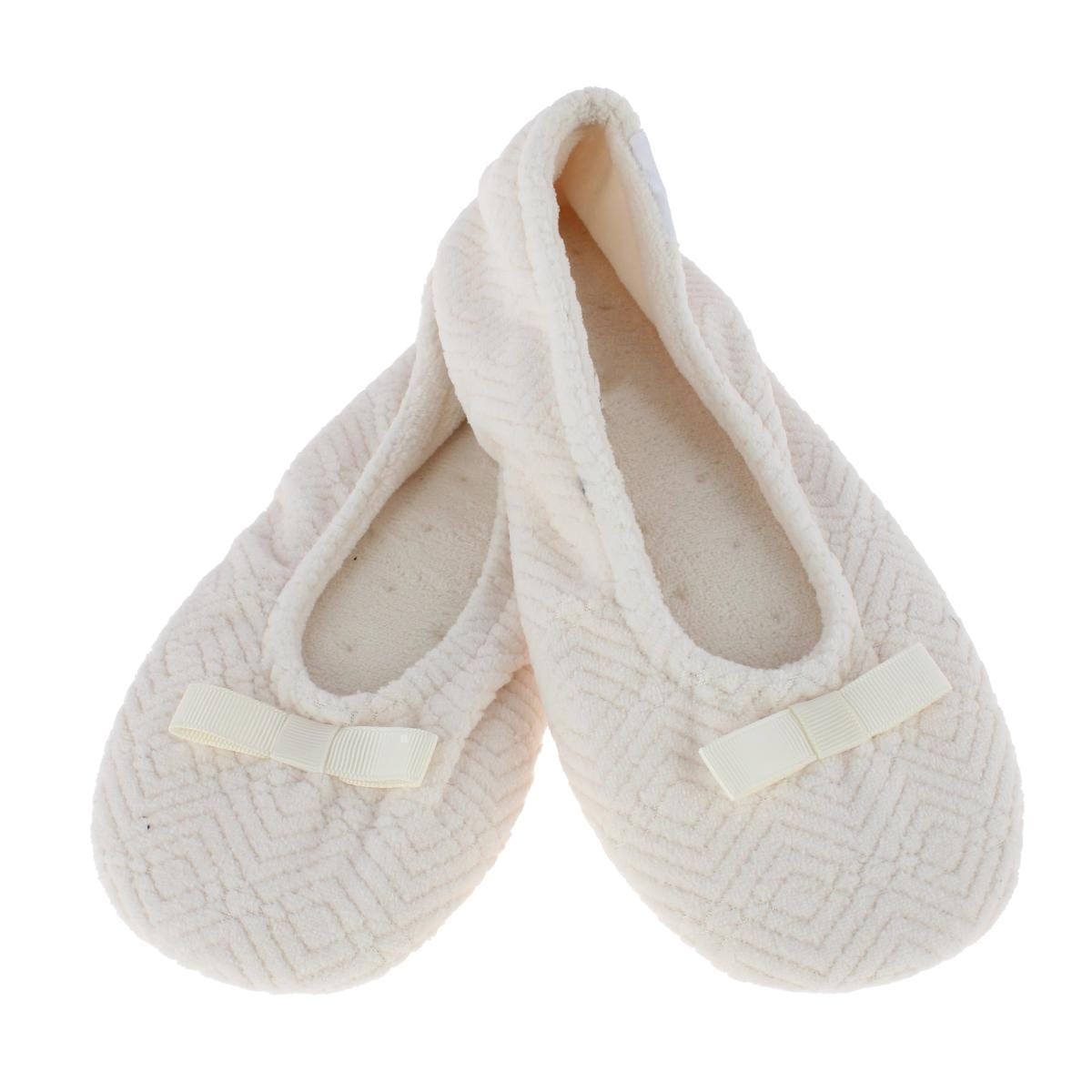 Isotoner Women's Sculpted Microterry Ballerina Slippers - Ivory