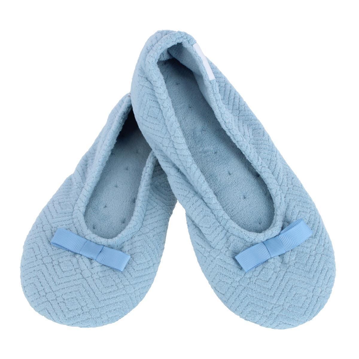 Isotoner Women's Sculpted Microterry Ballerina Slippers - Blue Fog