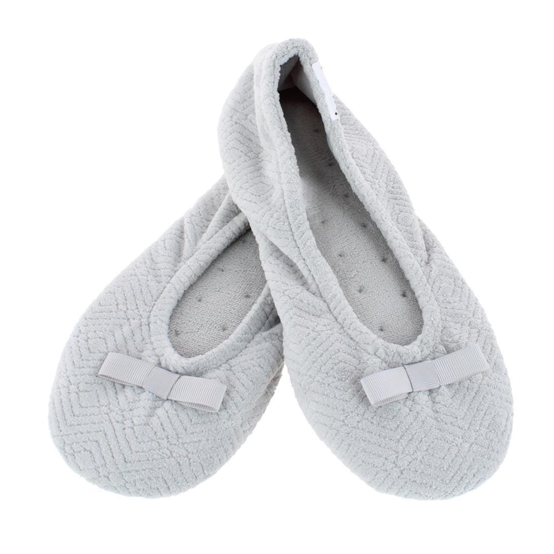 Isotoner Women's Sculpted Microterry Ballerina Slippers - Light Grey