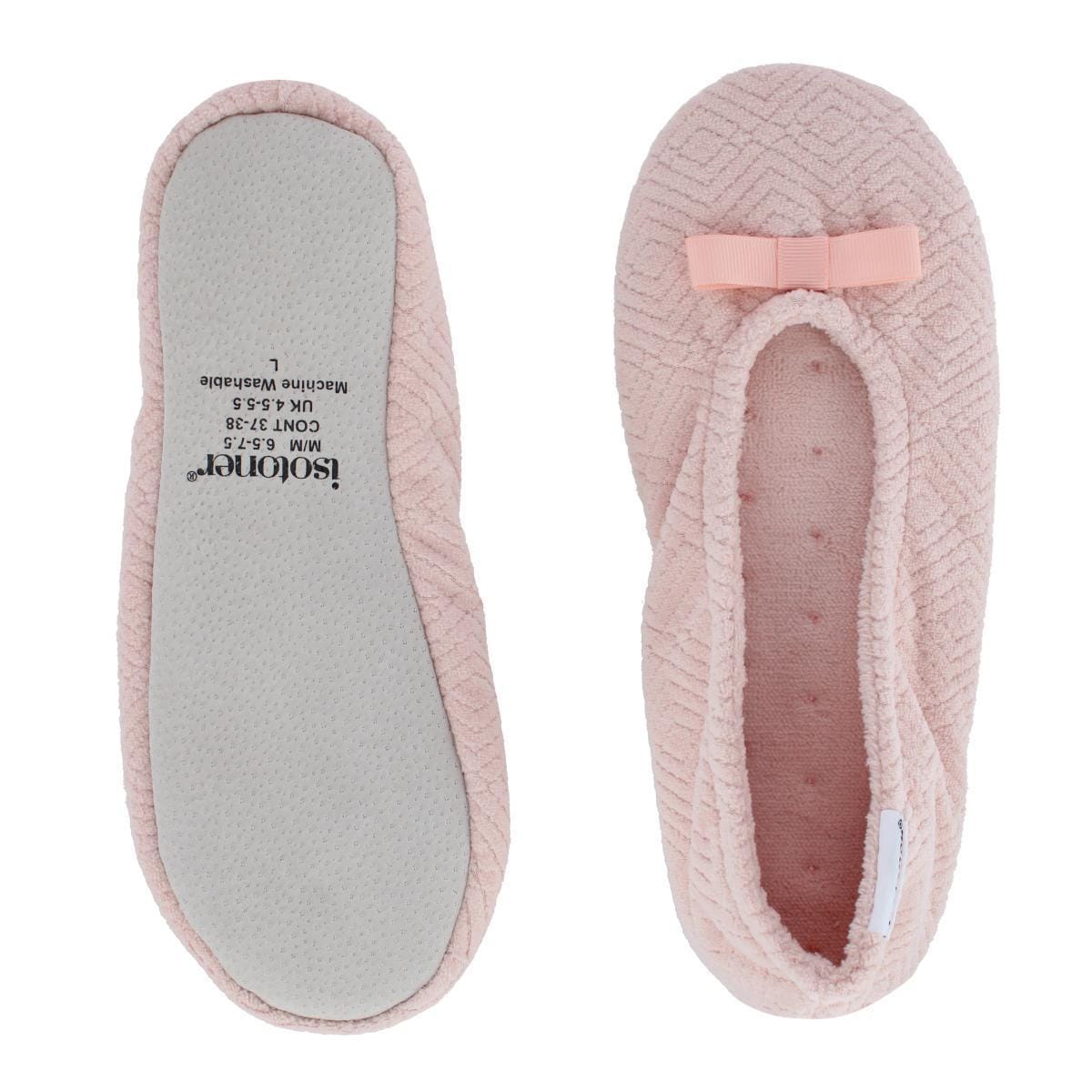 Isotoner Women's Sculpted Microterry Ballerina Slippers - Evening Sand