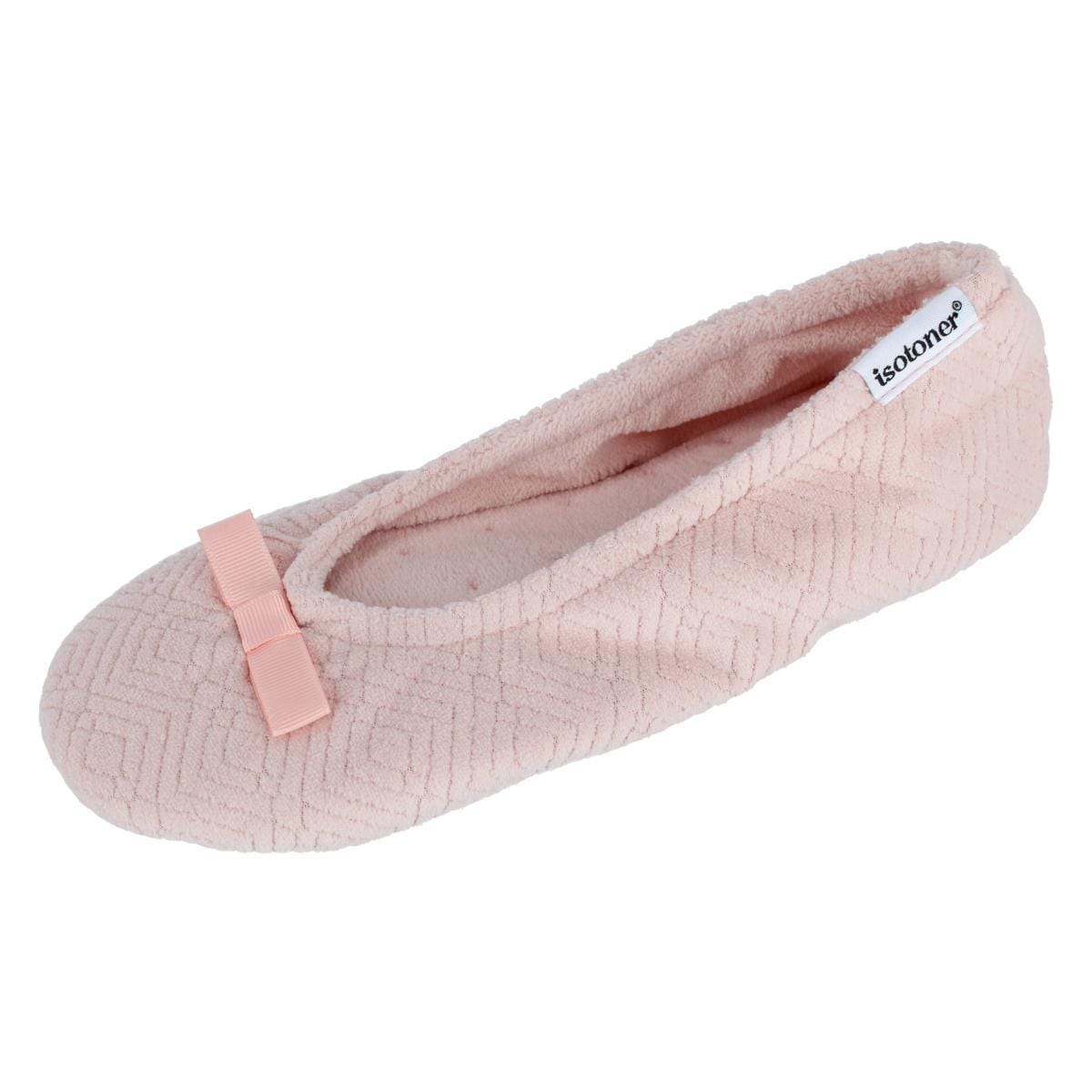 Isotoner Women's Sculpted Microterry Ballerina Slippers - Evening Sand