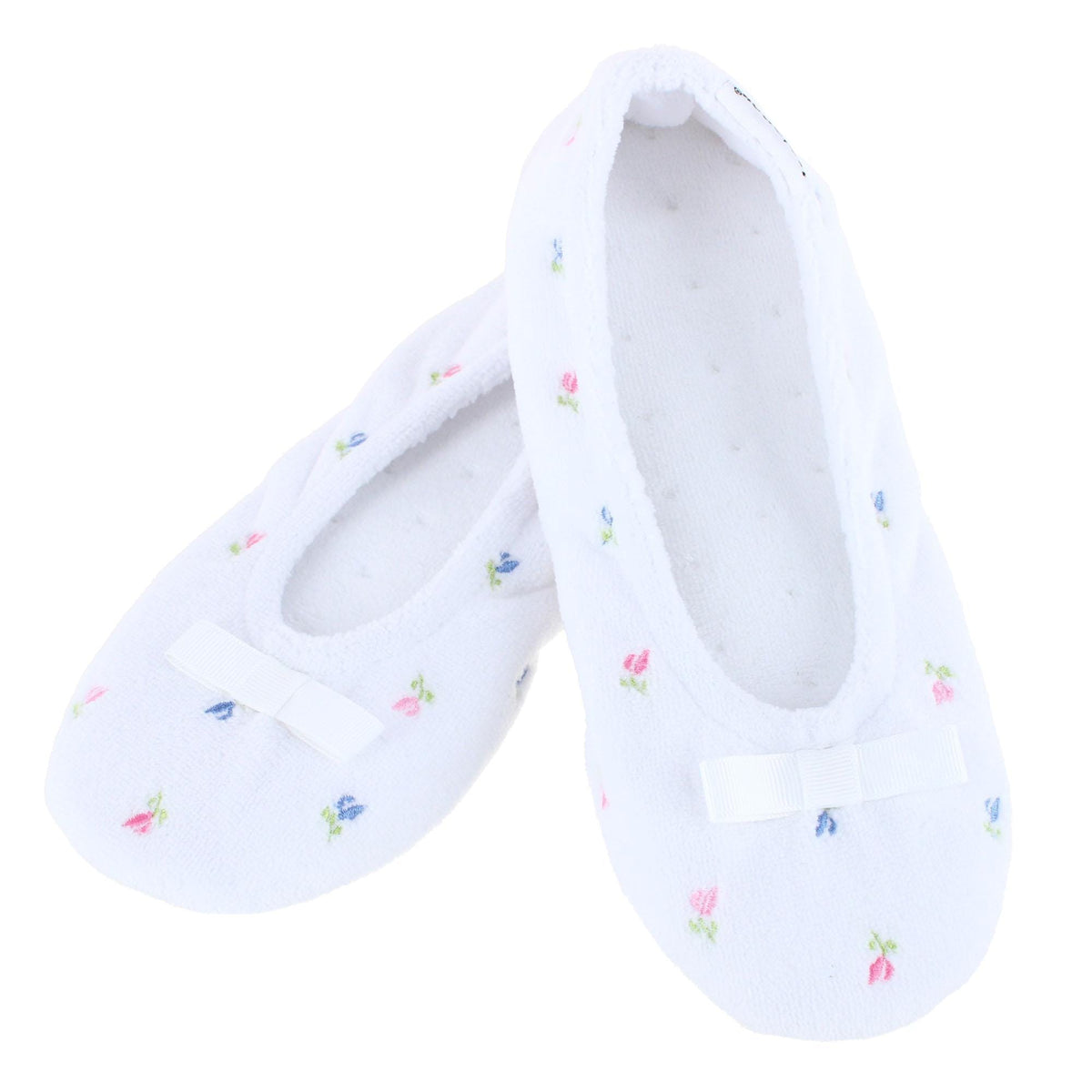 Isotoner Women's Sculpted Microterry Ballerina Slippers - White