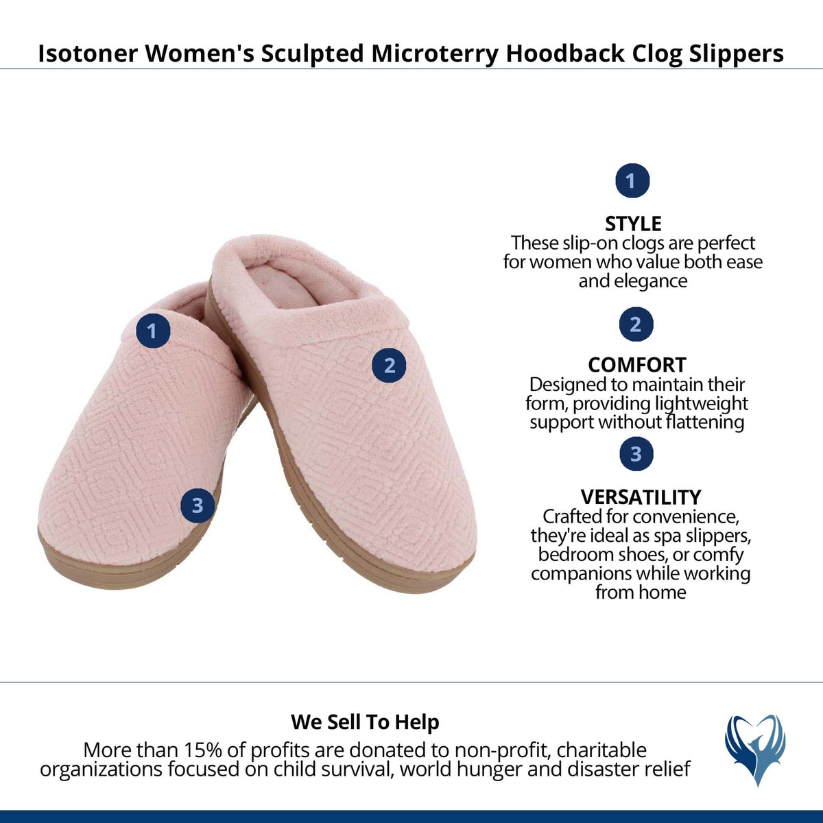Isotoner Women's Sculpted Microterry Hoodback Clog Slippers - Evening Sand