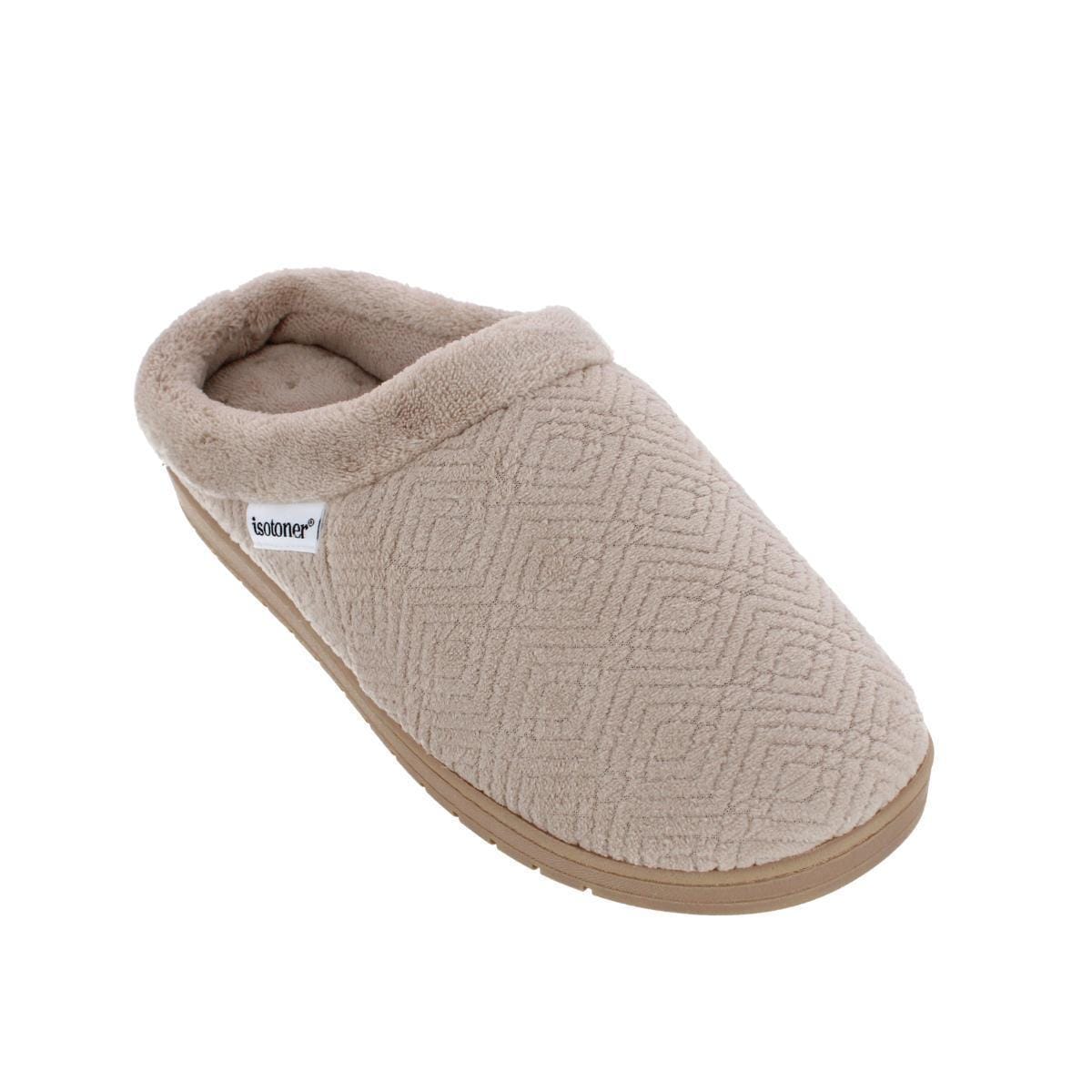 Isotoner Women's Sculpted Microterry Hoodback Clog Slippers - Taupe