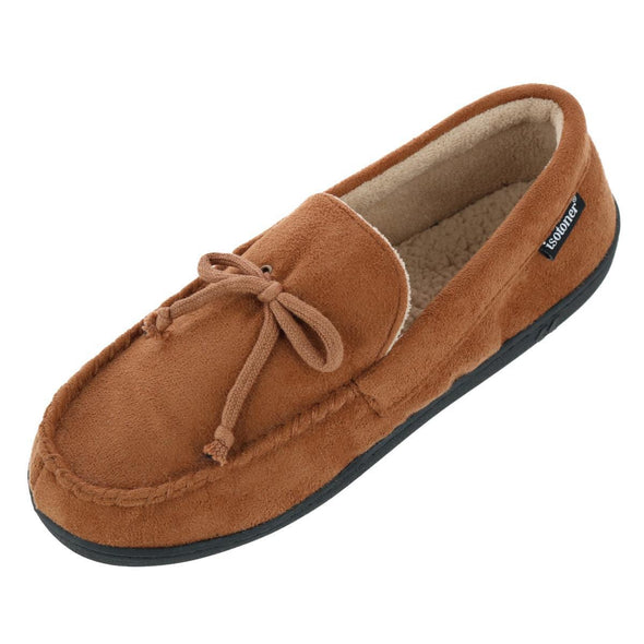 Men's Microsuede Moccasin Slipper with Whipstitch