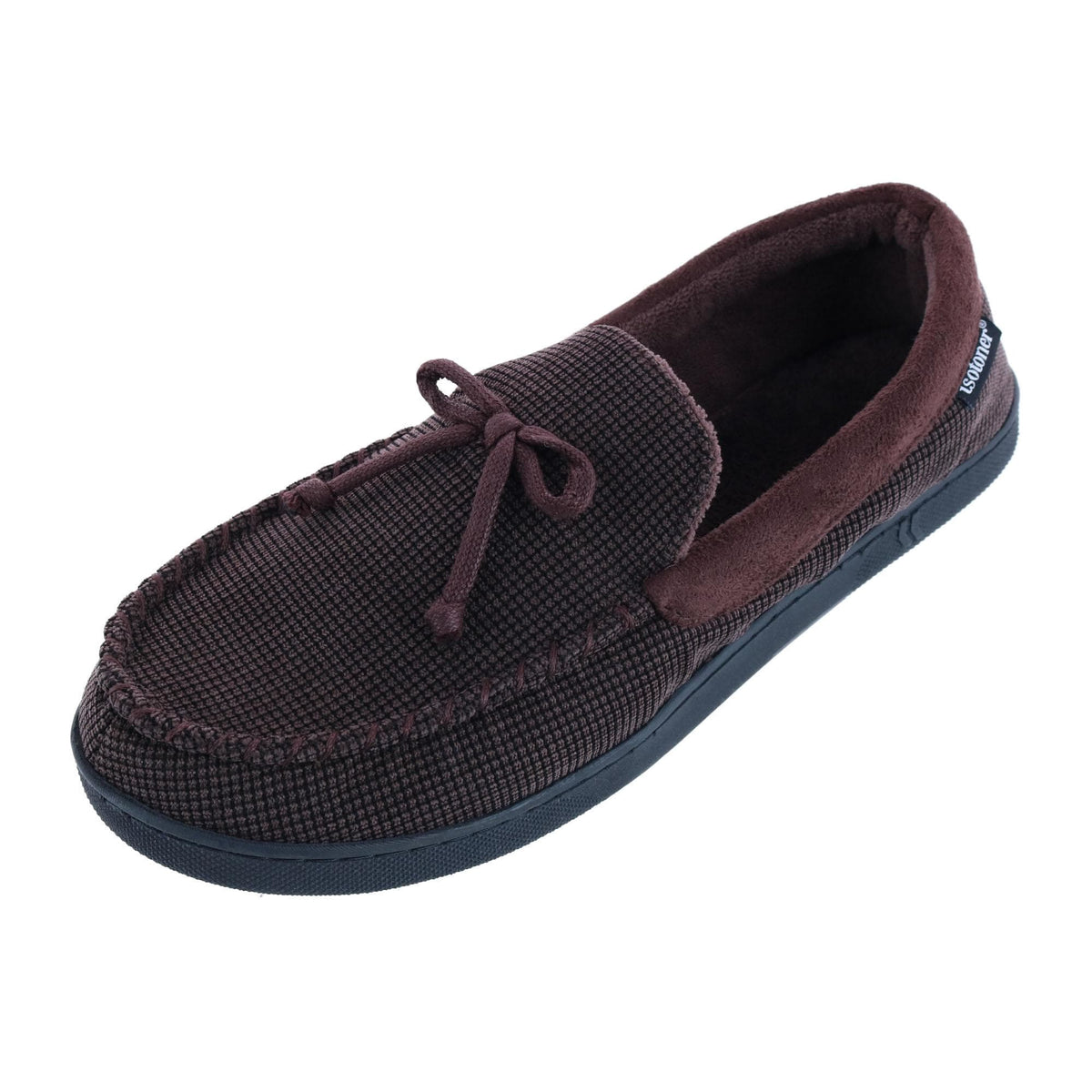 Isotoner Men's Mini Box Cord Luke Moccasin Slipper - Dark Chocolate