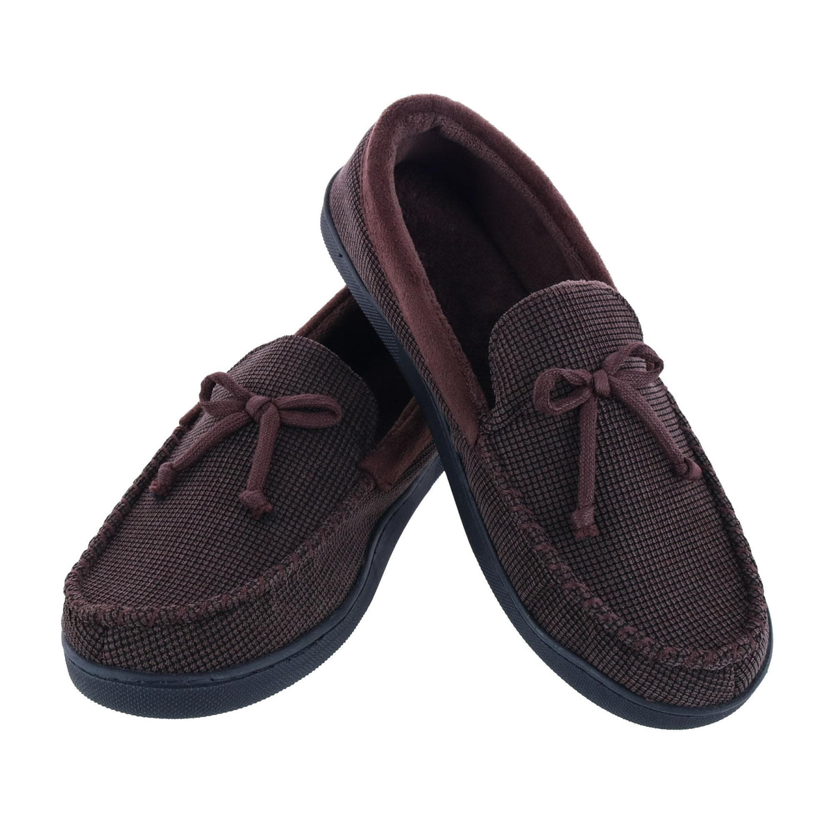 Isotoner Men's Mini Box Cord Luke Moccasin Slipper - Dark Chocolate