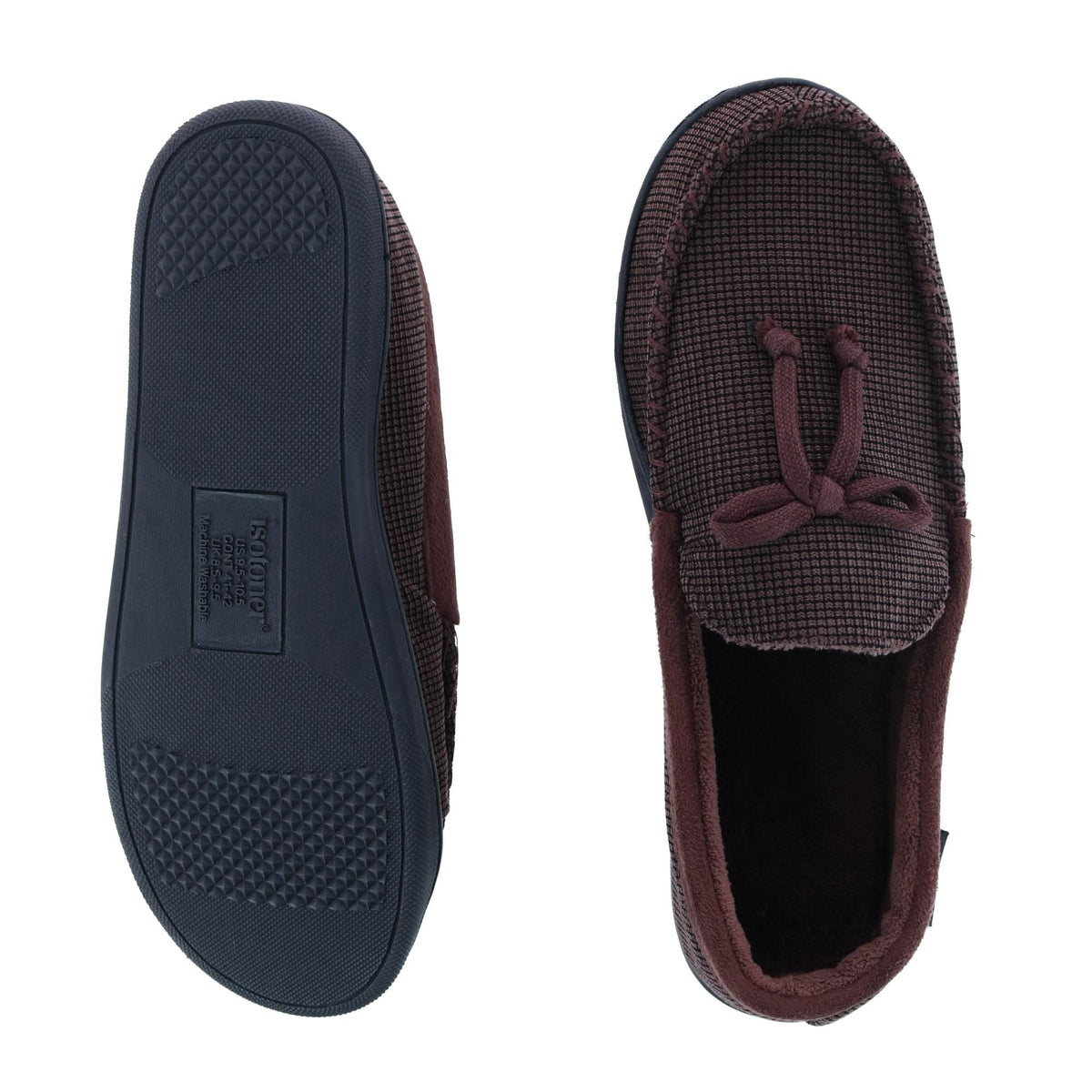 Isotoner Men's Mini Box Cord Luke Moccasin Slipper - Dark Chocolate