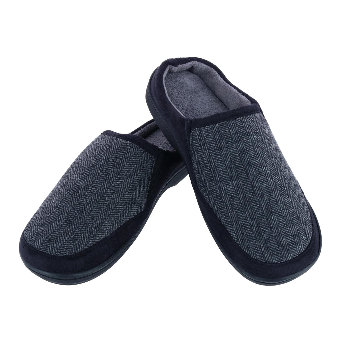 Isotoner Men's Herringbone Logan Hoodback Slipper - Black