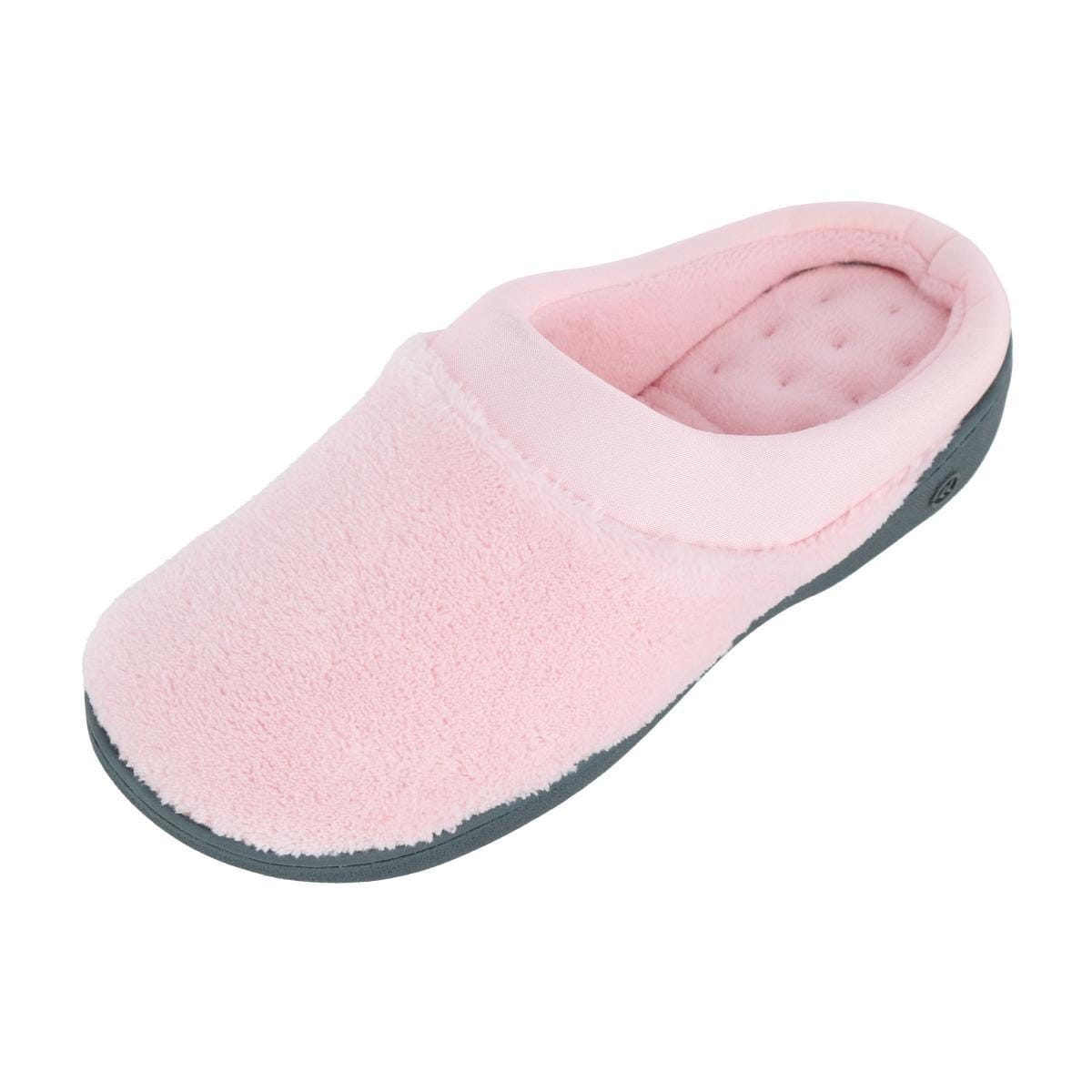 Isotoner Women's Microterry Pillowstep Satin Clog Slipper - Petal Pink