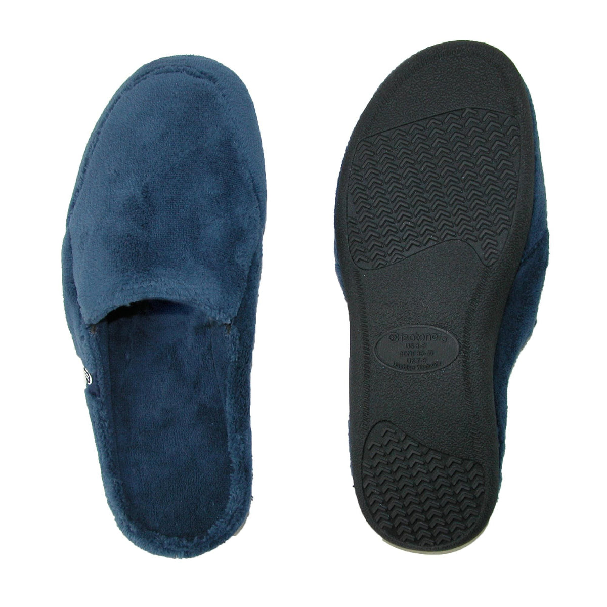Isotoner Men's Microterry Open Back Clog Slippers - Navy