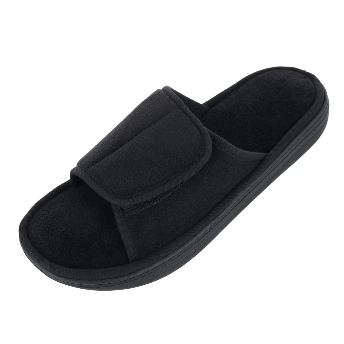 Isotoner Men's Microterry Trevor Adjustable Slide Slipper - Men's Microterry Trevor Adjustable Slide Slipper