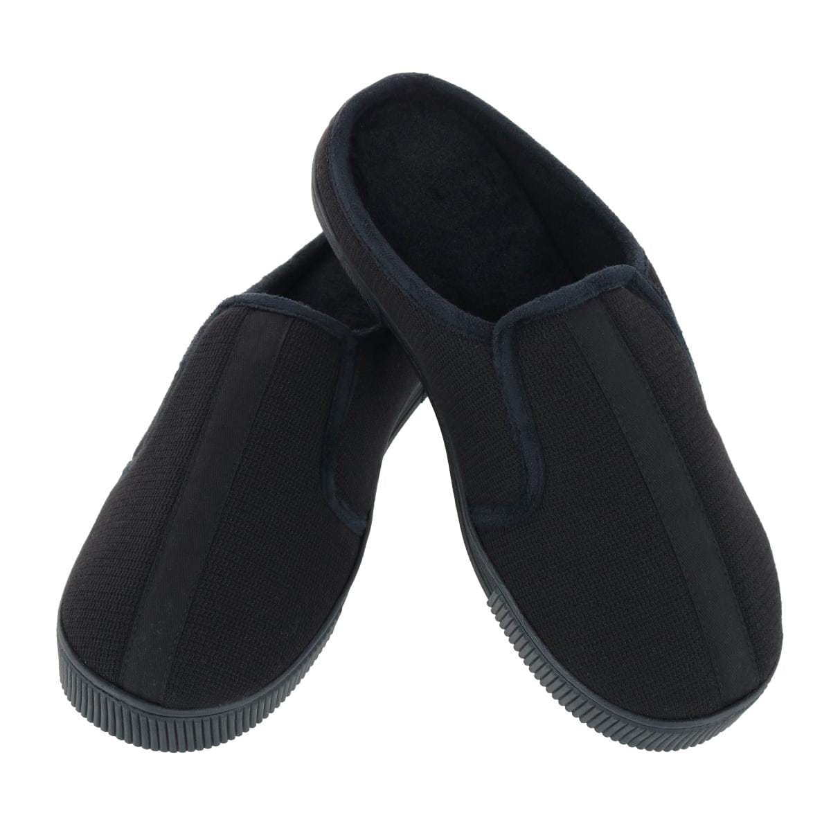 Isotoner Men's Textured Knit Kai Hoodback Slipper - Black