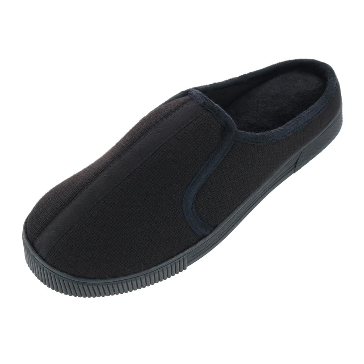 Isotoner Men's Textured Knit Kai Hoodback Slipper - Black