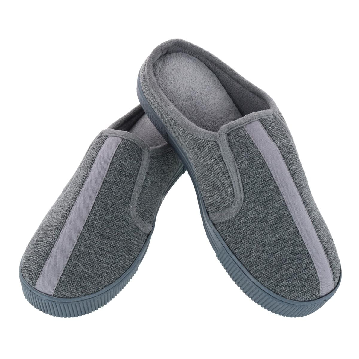 Isotoner Men's Textured Knit Kai Hoodback Slipper - Dark Charcoal