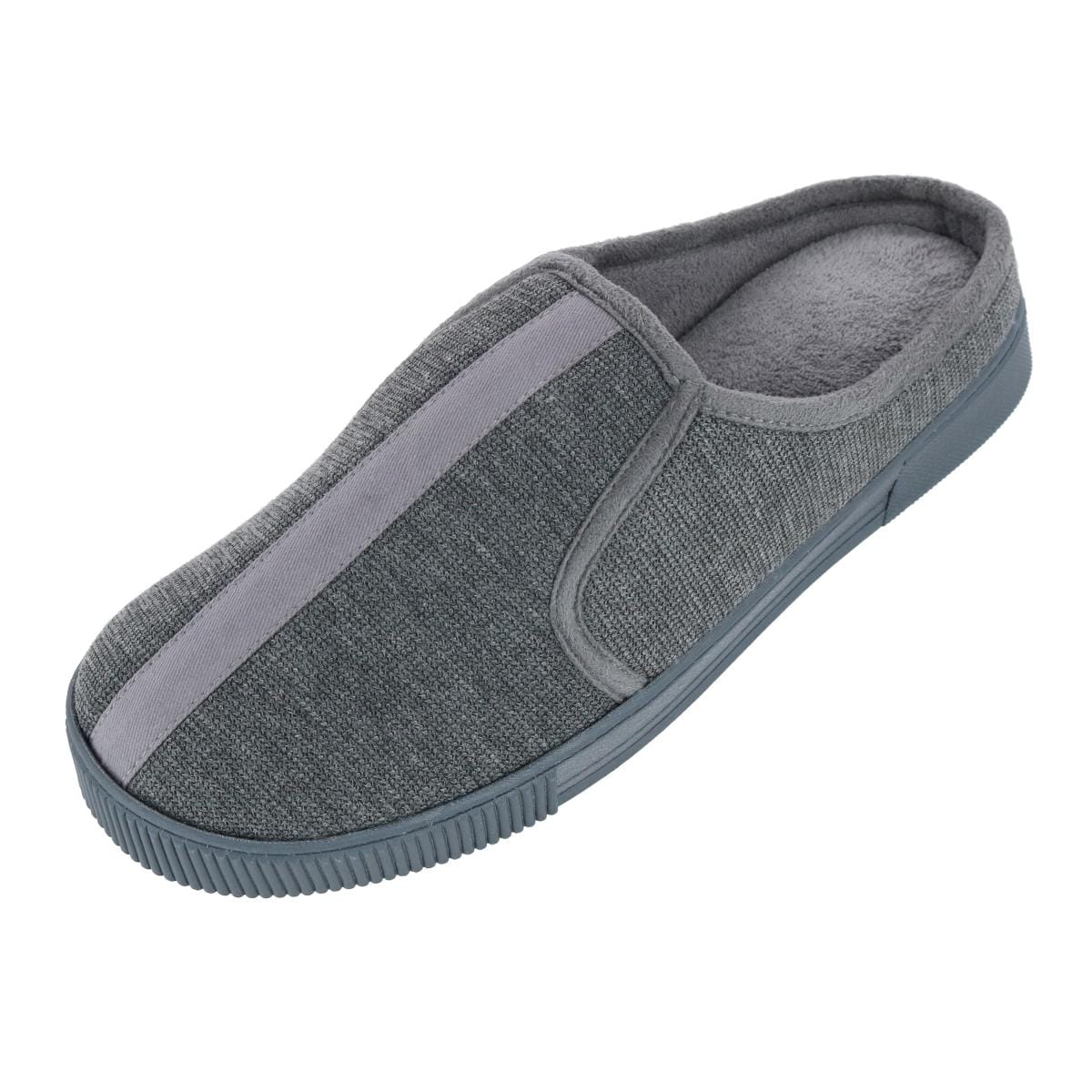 Isotoner Men's Textured Knit Kai Hoodback Slipper - Dark Charcoal