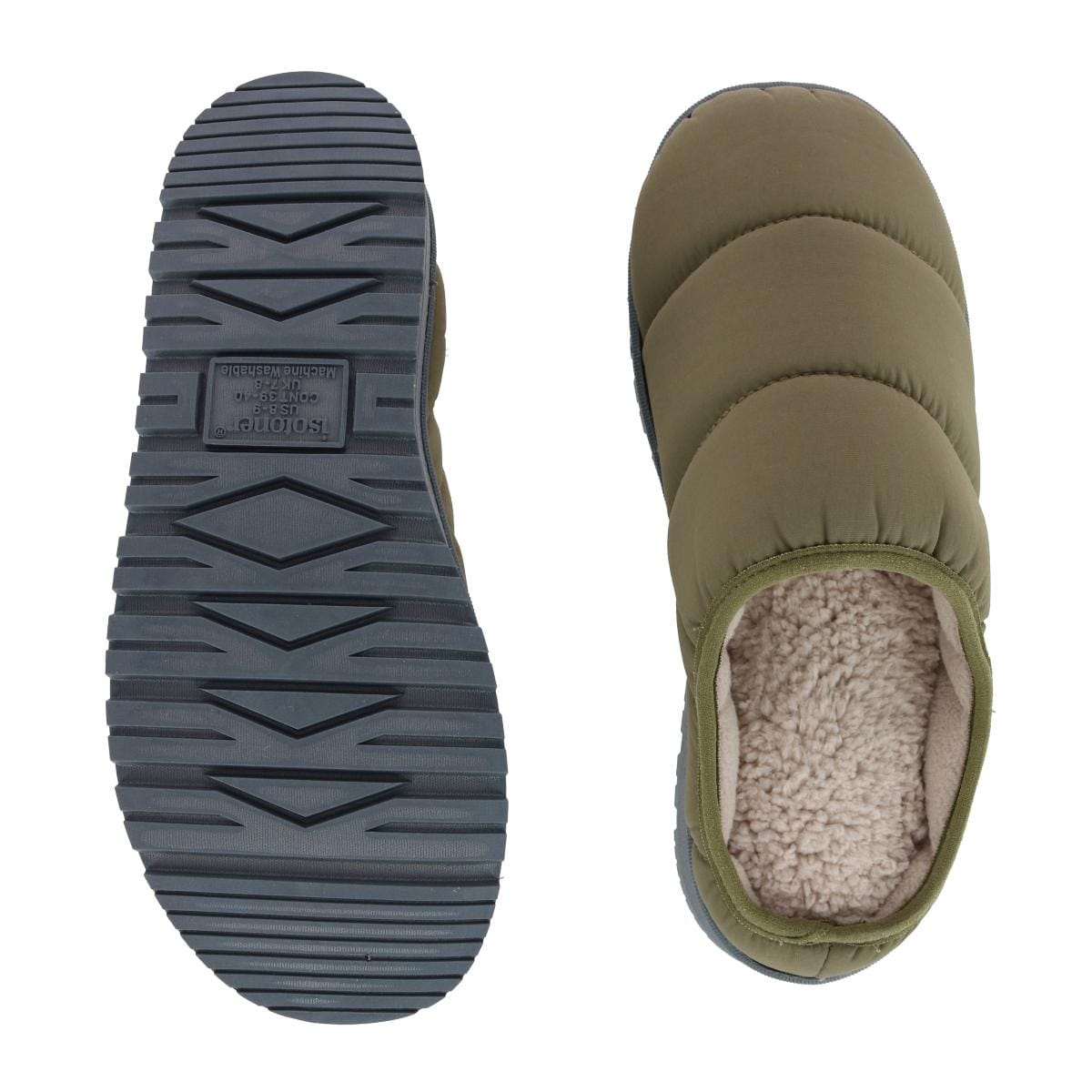 Isotoner Men's Crinkled Tech Puffer Hoodback Slipper - Loden