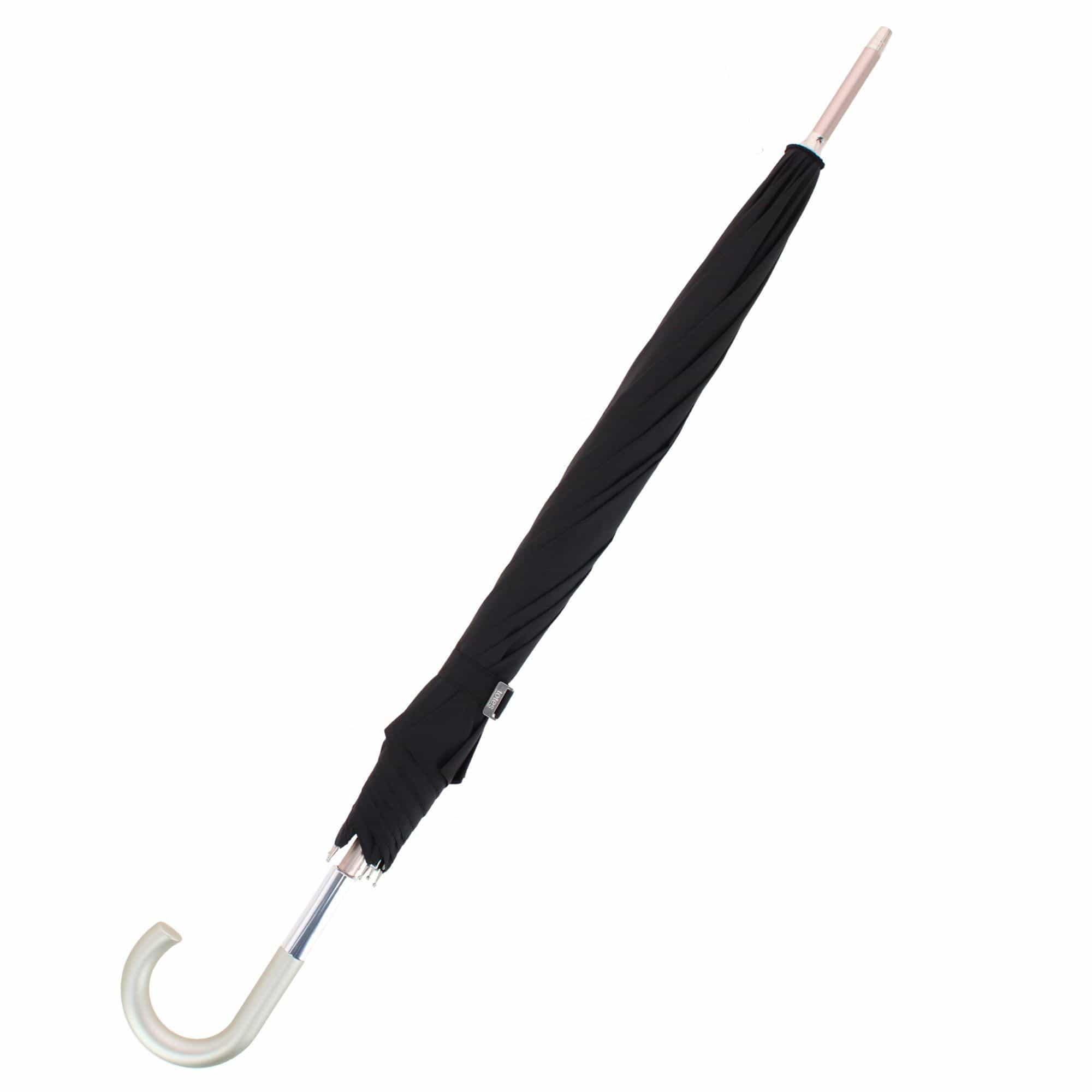 Totes Women's Classic Auto Open Stick Umbrella Recycled Fabric 46 Inch - Black