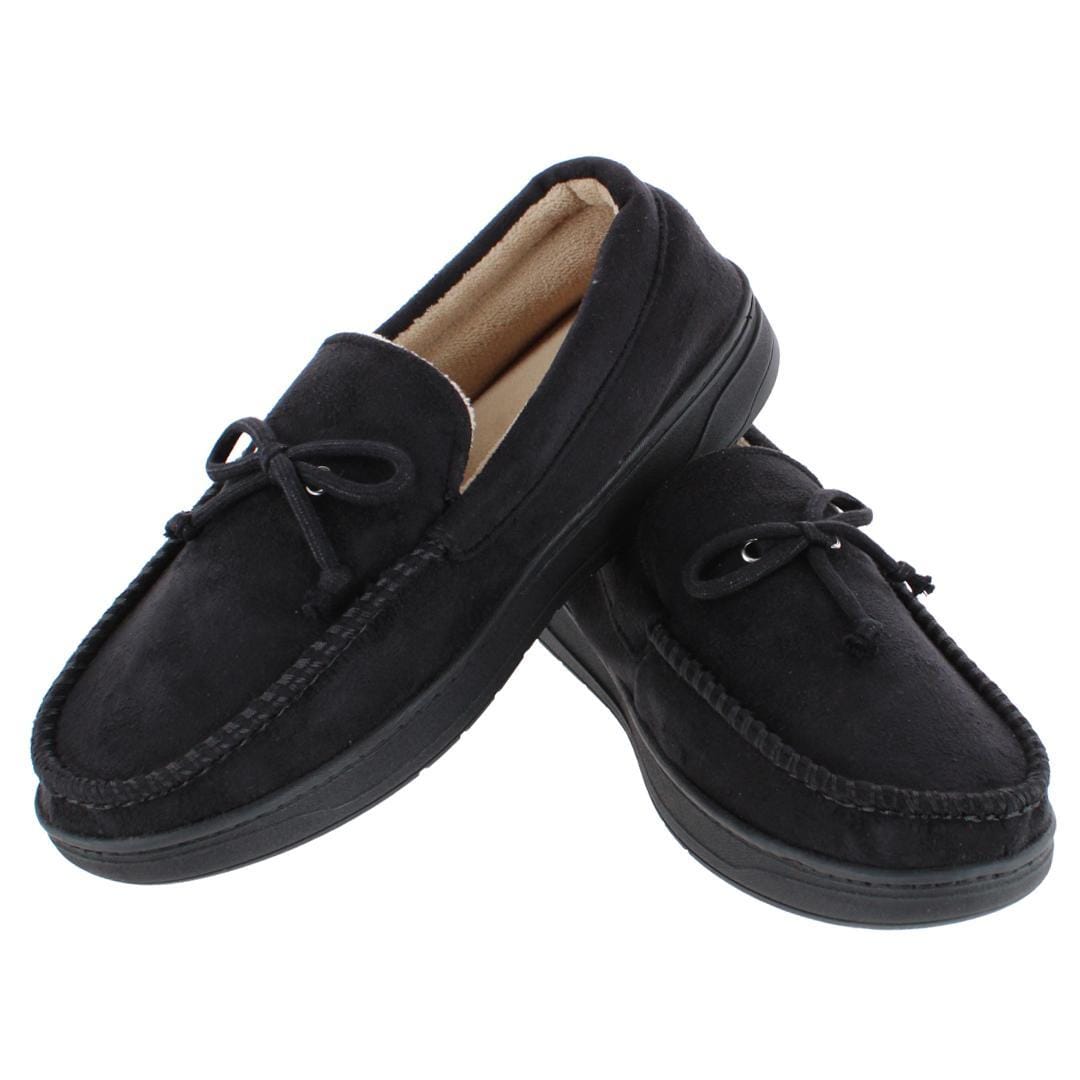 Isotoner Men's Essential Microsuede Boater Moccasin Slippers