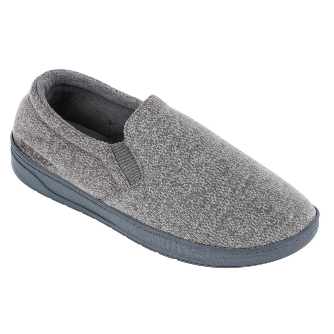 Isotoner Men's Heathered Knit Twin Gore Slipper - Ash