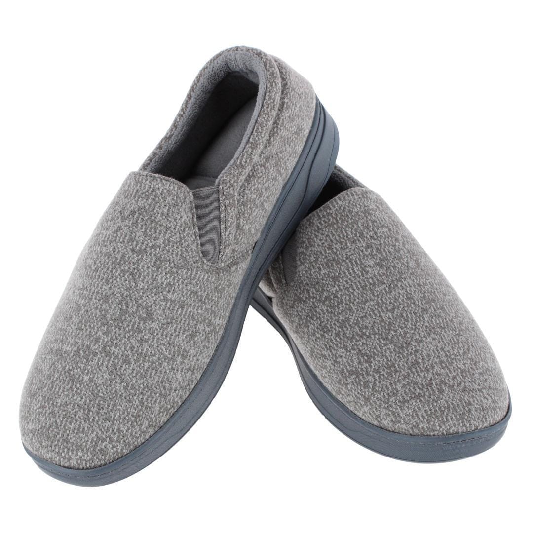 Isotoner Men's Heathered Knit Twin Gore Slipper - Men's Heathered Knit Twin Gore Slipper