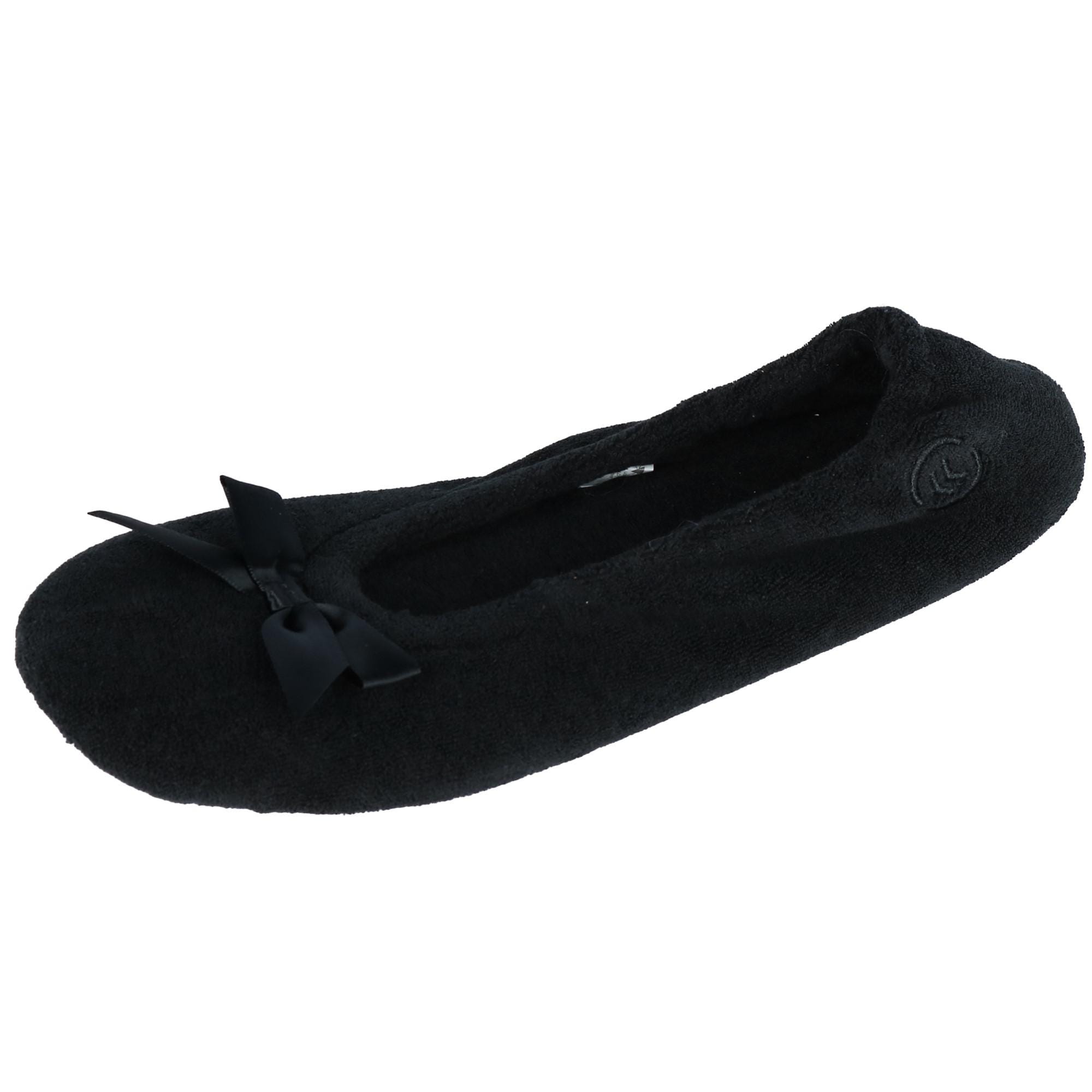 Isotoner Women's Terry Classic Ballerina Slippers - Black