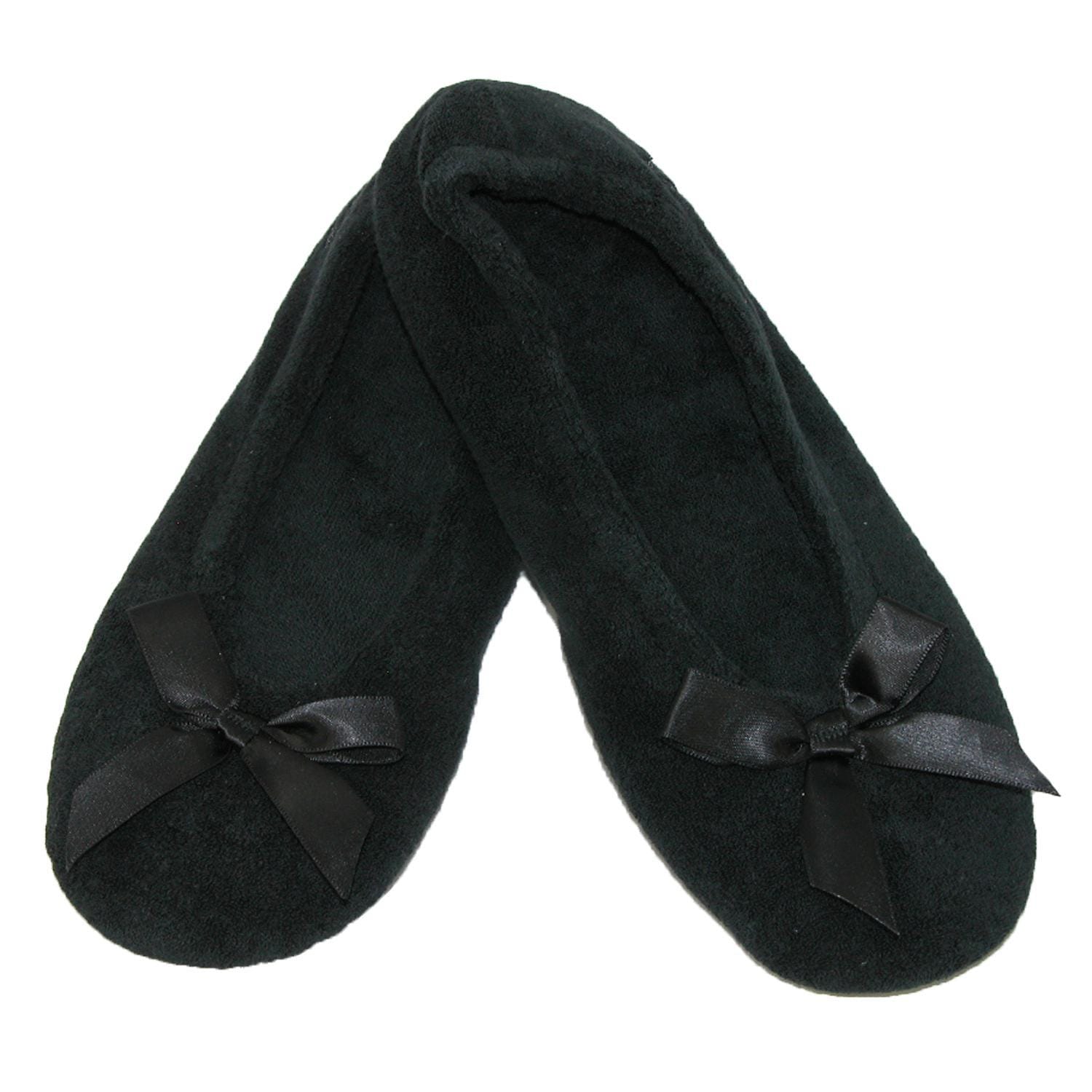 Isotoner Women's Terry Classic Ballerina Slippers - Black