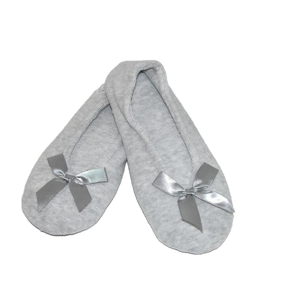 Isotoner Women's Terry Classic Ballerina Slippers - Grey Heather