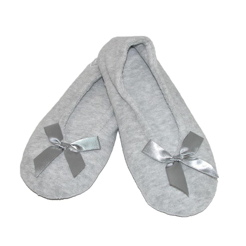 Isotoner Women's Terry Classic Ballerina Slippers (Pack of 2) - Black and Grey