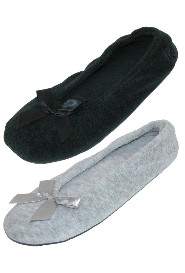 Women's Terry Classic Ballerina Slippers (Pack of 2)
