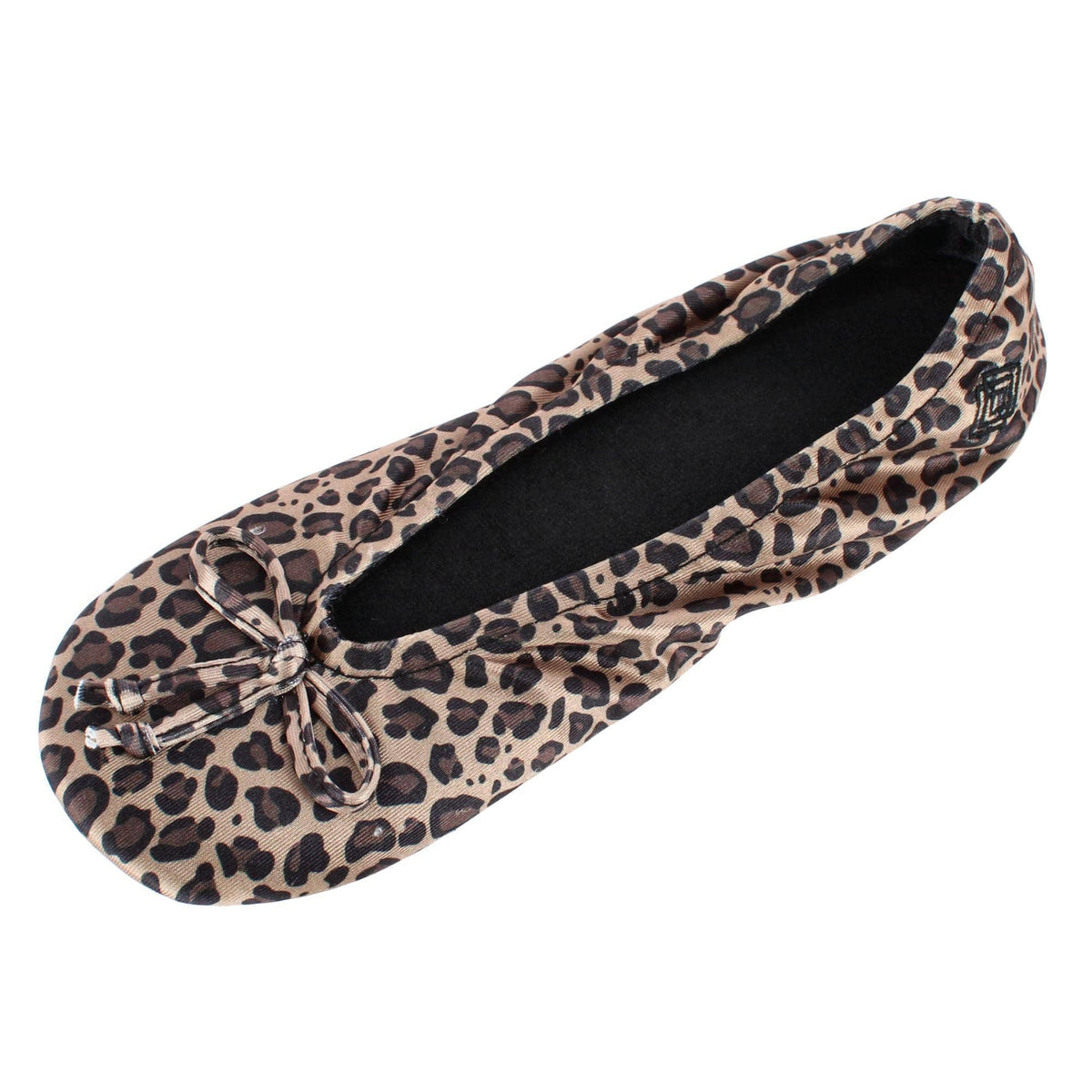 Isotoner Women's Satin Classic Ballerina Slippers - Cheetah