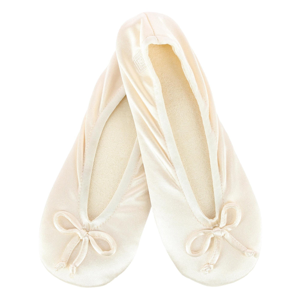 Isotoner Women's Satin Classic Ballerina Slippers - Cream