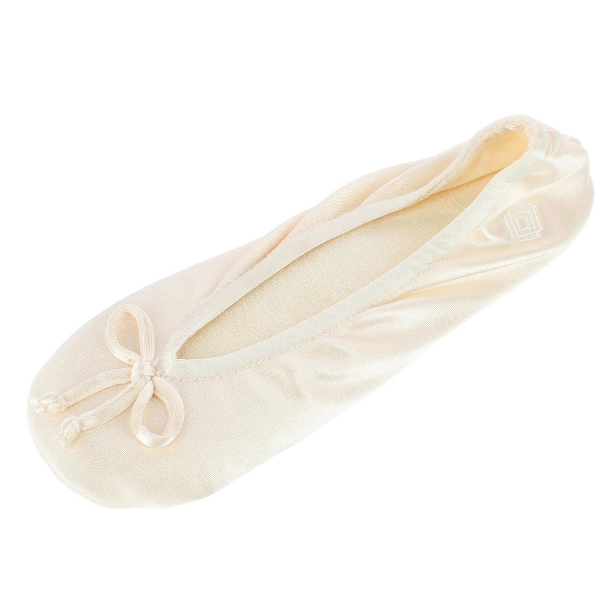 Isotoner Women's Satin Classic Ballerina Slippers - Cream