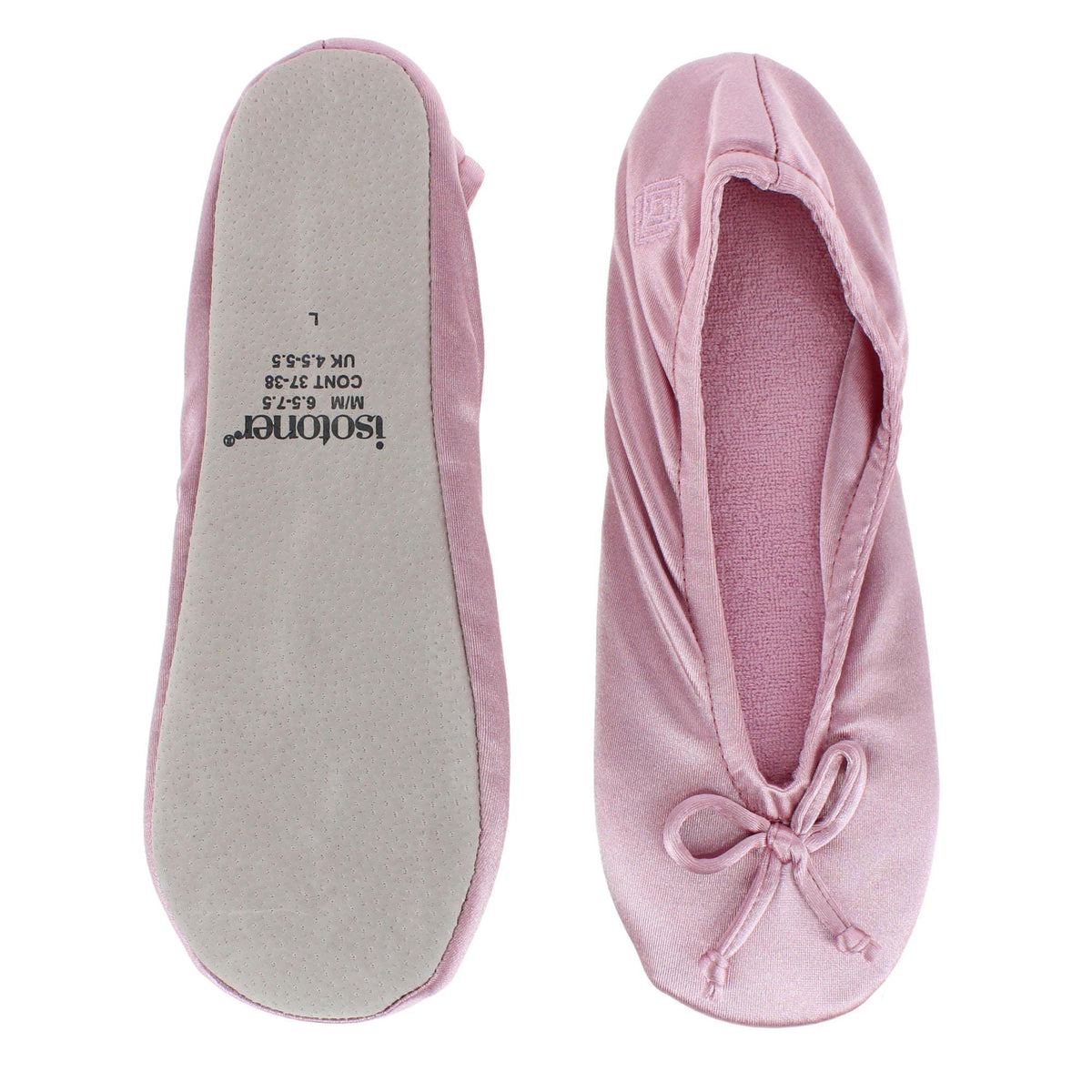 Isotoner Women's Satin Classic Ballerina Slippers - Dark Orchid