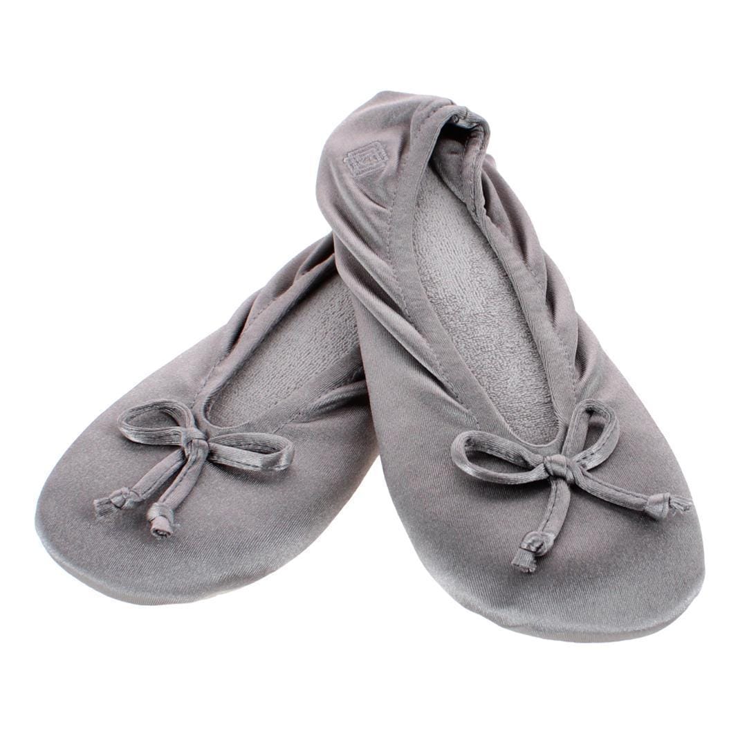 Isotoner Women's Satin Classic Ballerina Slippers - Ash