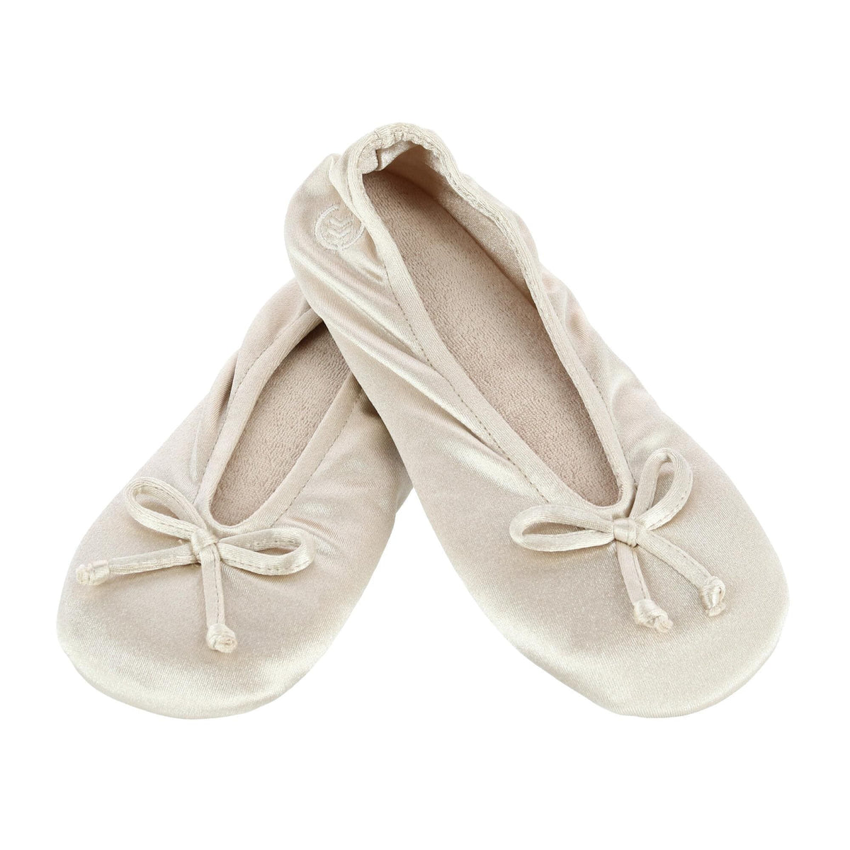 Isotoner Women's Satin Classic Ballerina Slippers - Sand Trap
