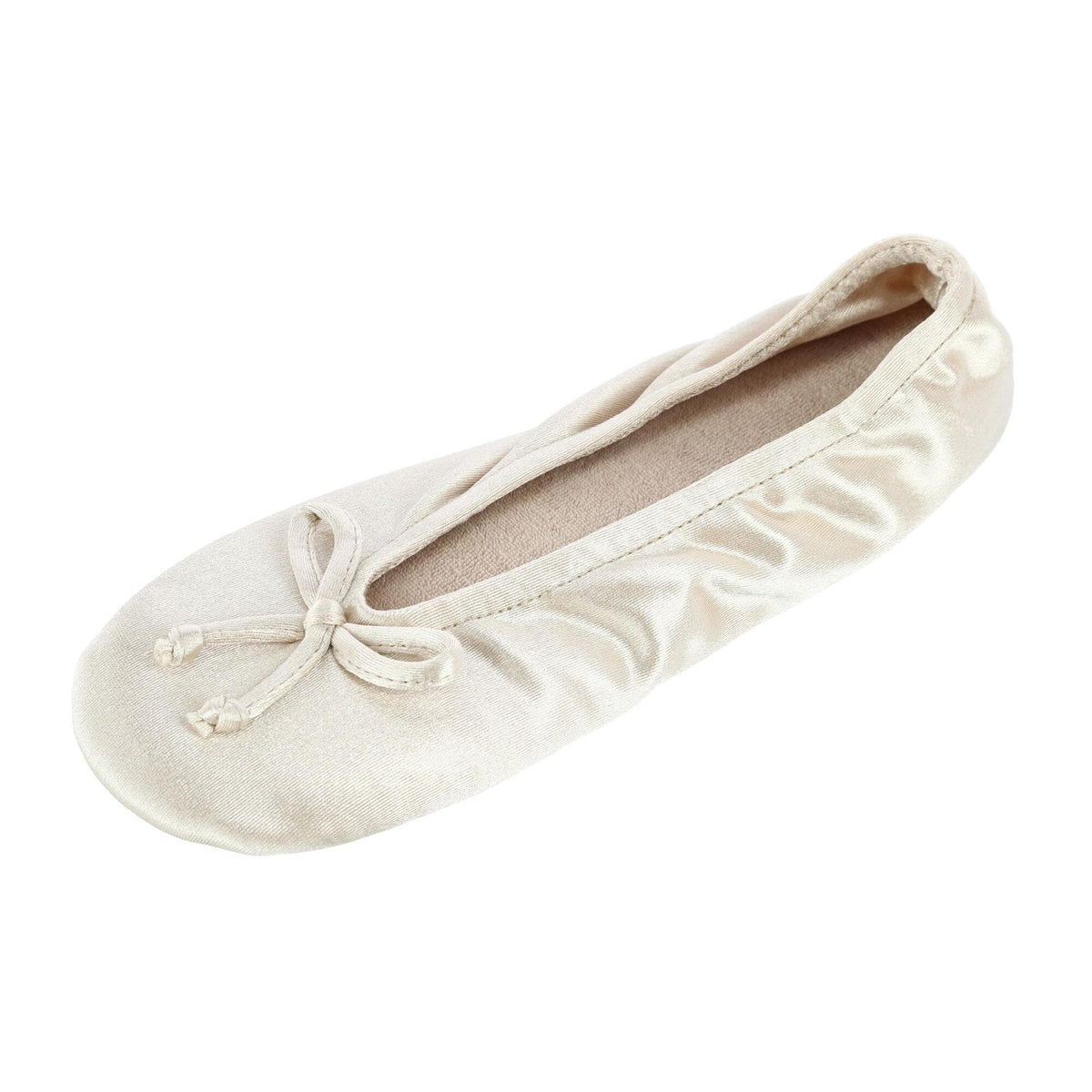 Isotoner Women's Satin Classic Ballerina Slippers - Sand Trap