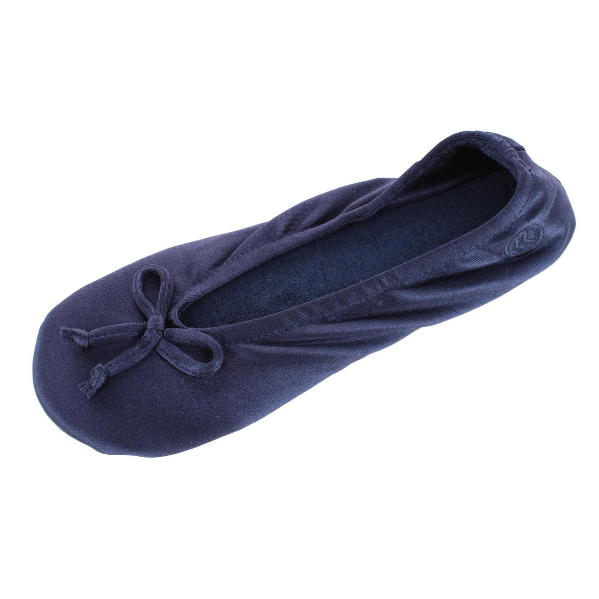 Isotoner Women's Satin Classic Ballerina Slippers - Navy