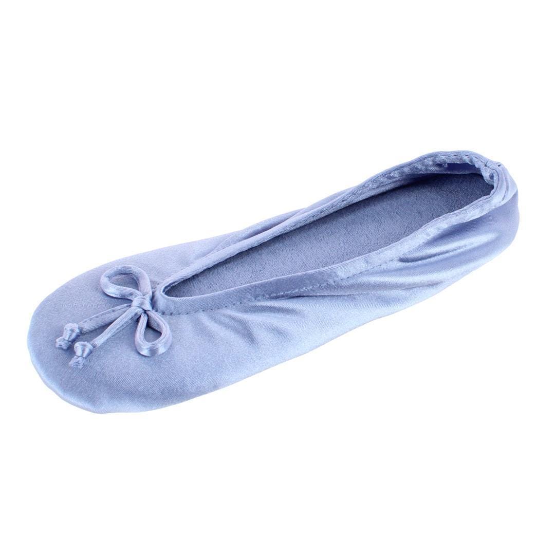 Isotoner Women's Satin Classic Ballerina Slippers - Periwinkle