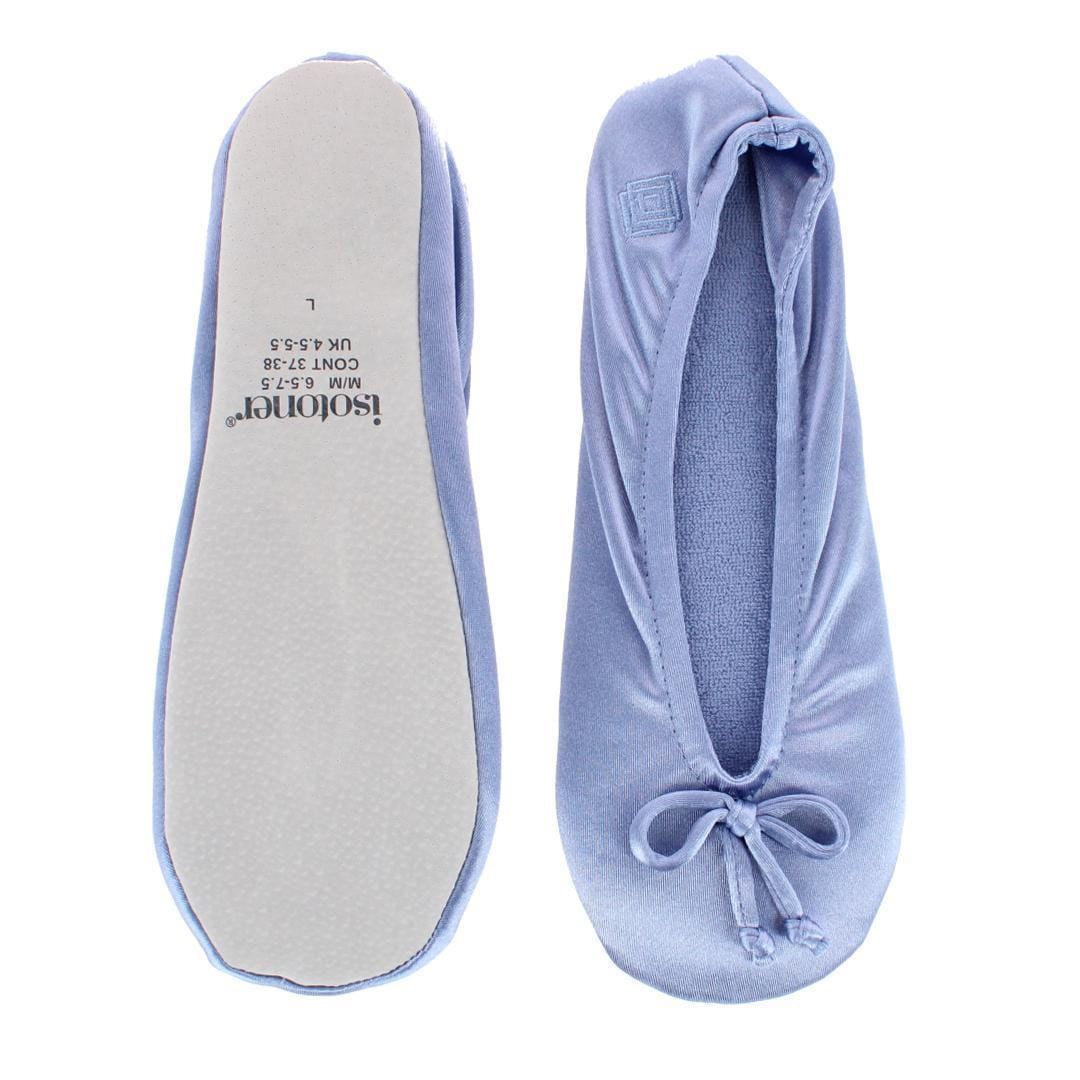 Isotoner Women's Satin Classic Ballerina Slippers - Periwinkle