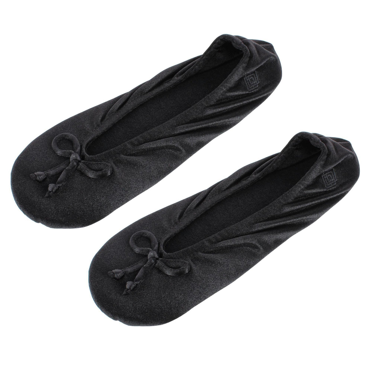 Isotoner Women's Satin Plus Size Ballerina Slippers (Pack of 2)
