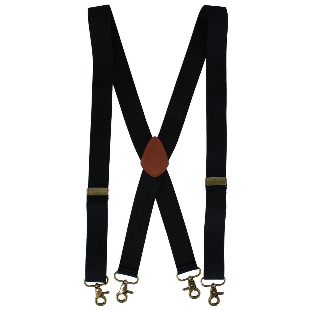 CTM® Men's Elastic X-Back Brass Swivel Hook Suspenders
