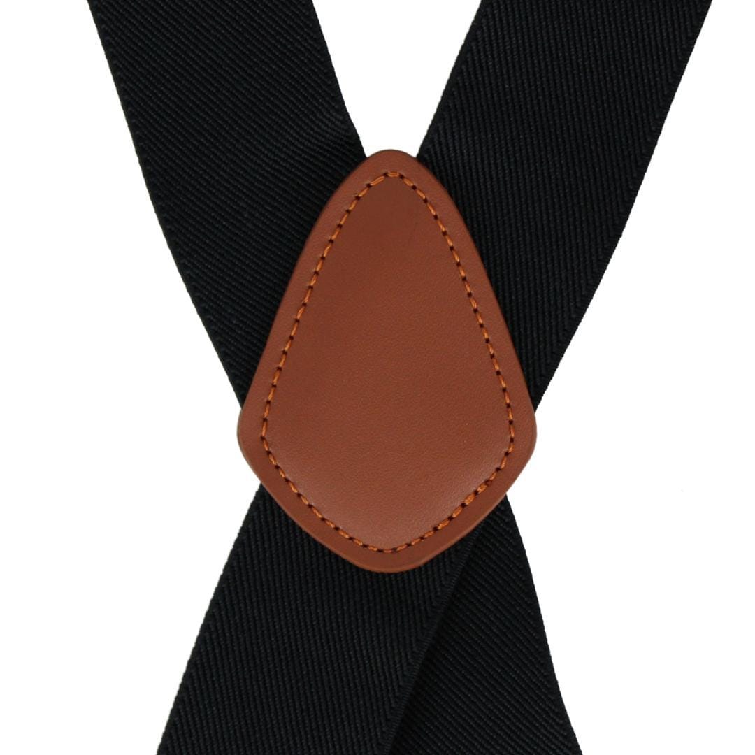 CTM® Men's Elastic X-Back Brass Swivel Hook Suspenders - Black