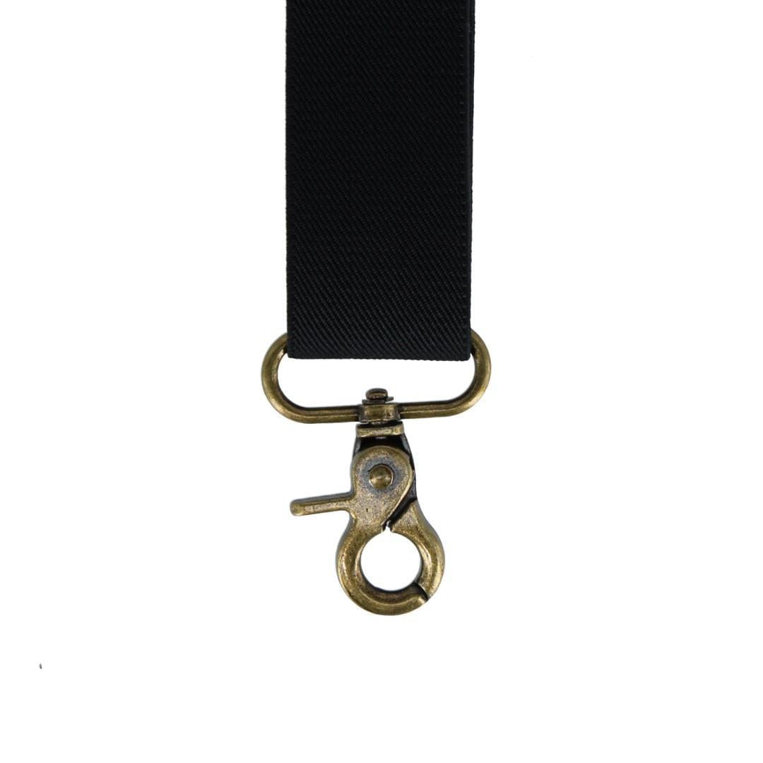 CTM® Men's Elastic X-Back Brass Swivel Hook Suspenders - Black