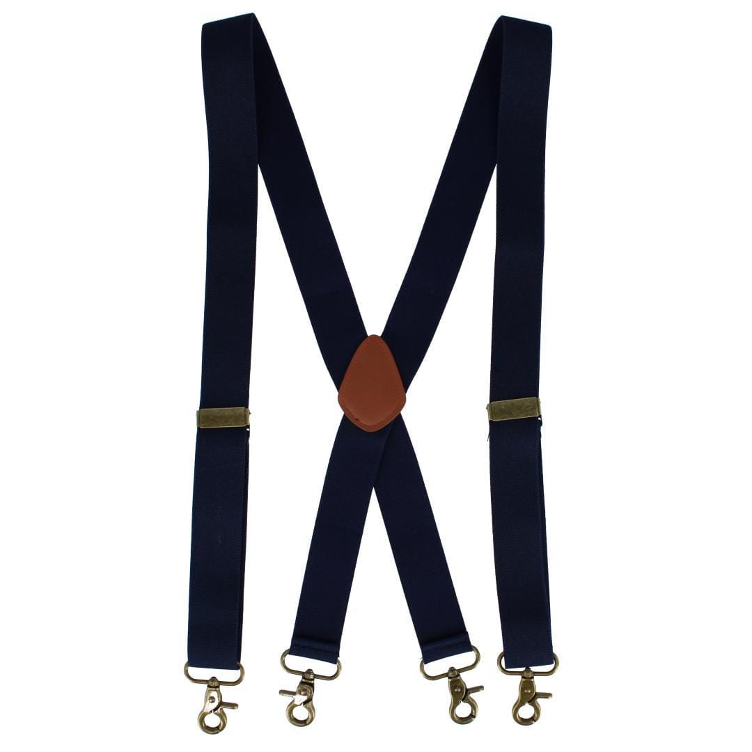 CTM® Men's Elastic X-Back Brass Swivel Hook Suspenders
