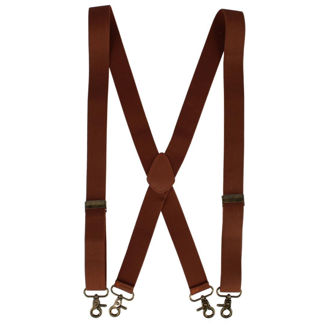 CTM® Men's Elastic X-Back Brass Swivel Hook Suspenders - Men's Elastic X-Back Brass Swivel Hook Suspenders