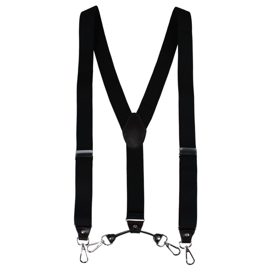 CTM® Men's Elastic Y-Back Sleek Swivel Hook Suspenders - Black