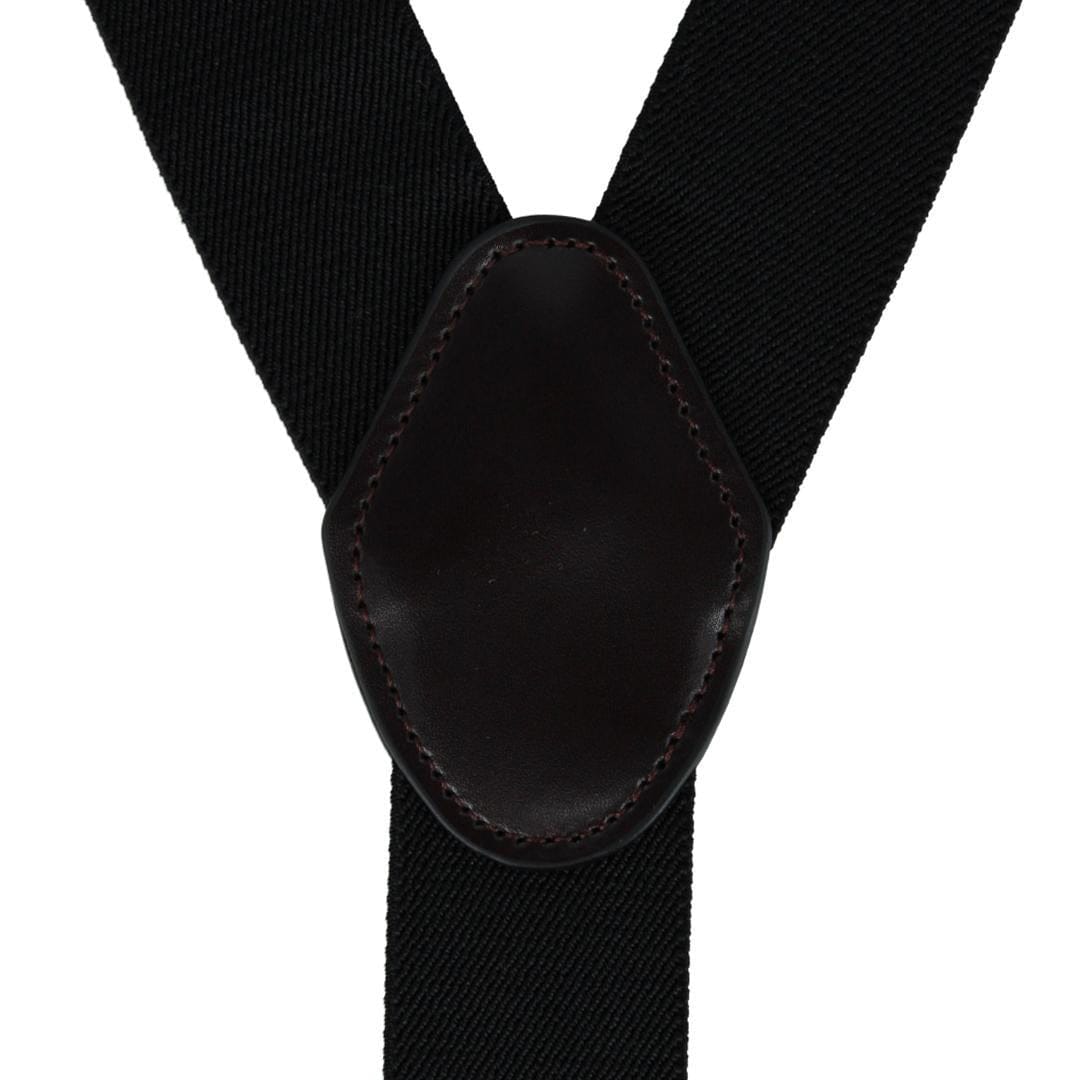 CTM® Men's Elastic Y-Back Sleek Swivel Hook Suspenders - Black